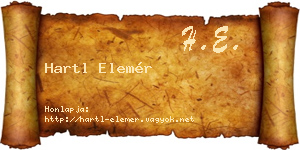 Hartl Elemér névjegykártya